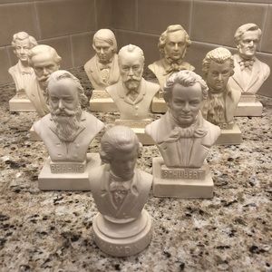 Vintage 60s Set of 10 - Resin Composer Statues Made by Halbe